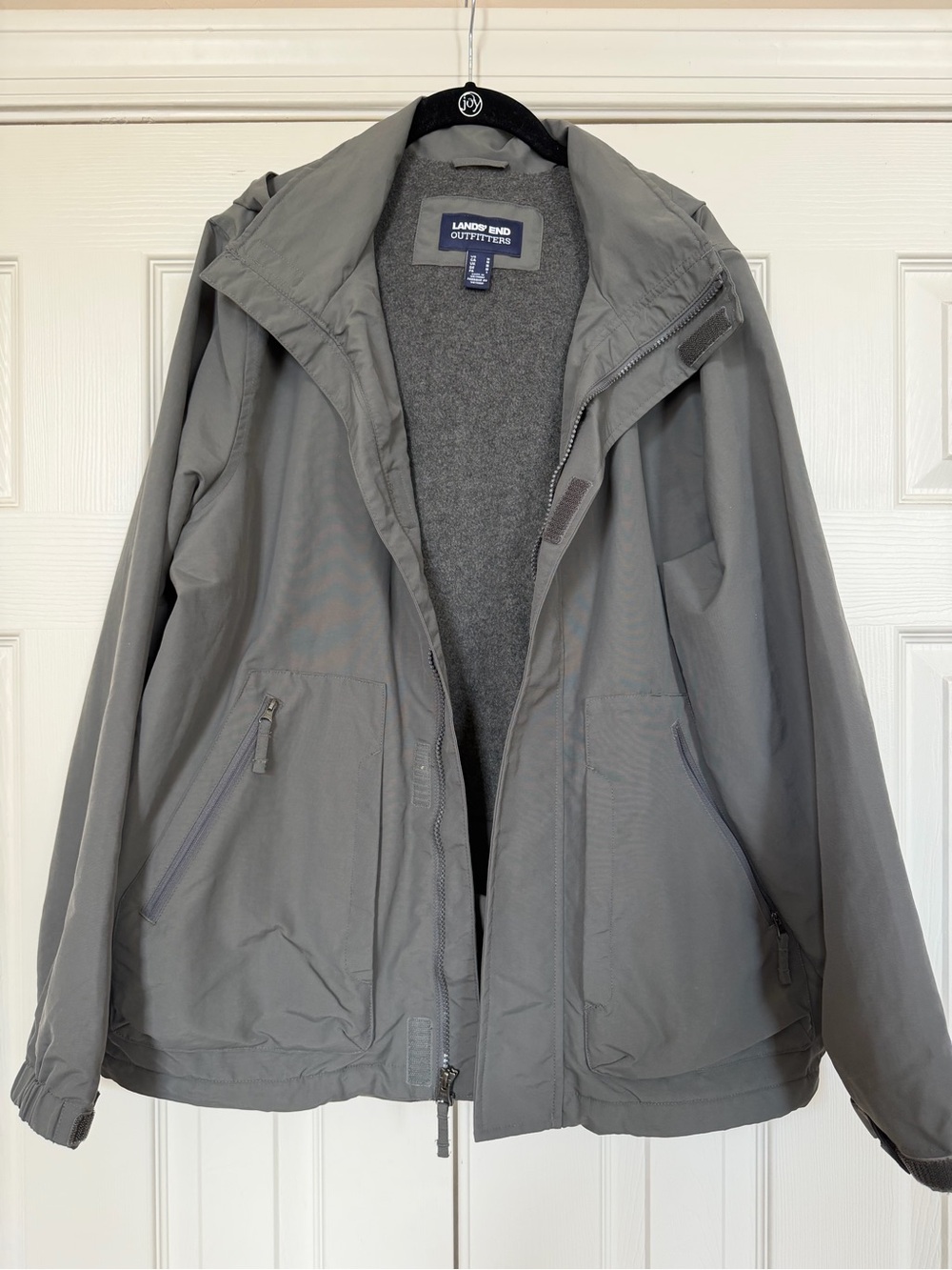 Lands End Outfitters Gray Hooded Squall Jacket